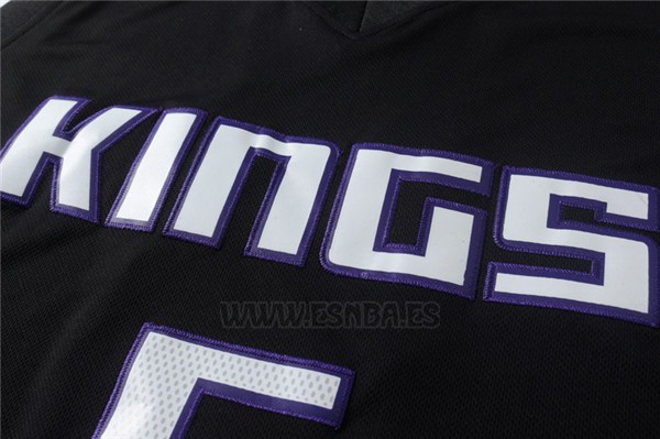 Camiseta Negro Moda Sacramento Kings De'Aaron Fox #5 Negro